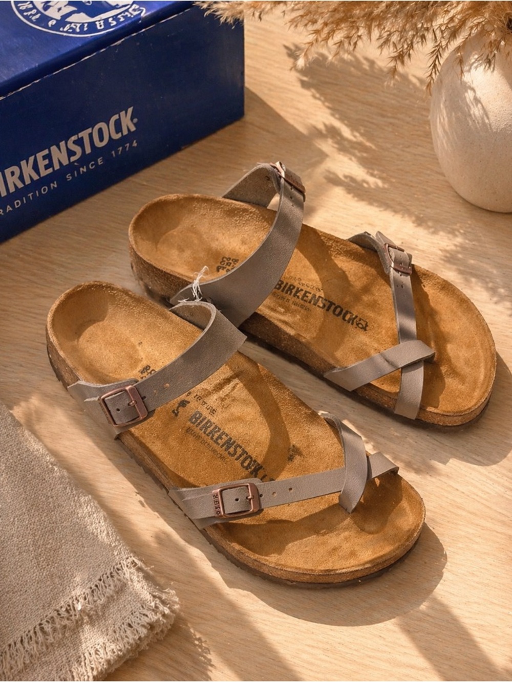 Birkenstock Women's Mayari Stone Strappy Sandals 41 NWT and box